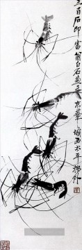 Traditionelle chinesische Kunst Werke - Qi Baishi Shrimps 4 traditionell chinesisches